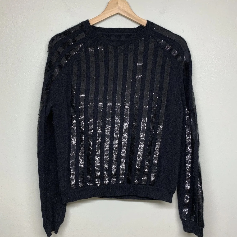Eleven Paris Angora and Sequin stripe Sweater